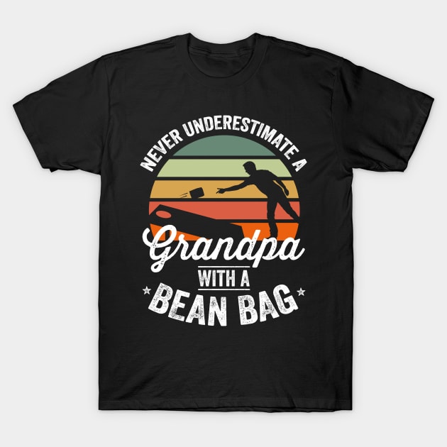 Mens Cornhole Shirt Funny Cornhole Bean Bag Grandpa 4th of July T-Shirt by Happy Lime